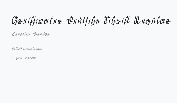 Greifswaler Deutsche Schrift Regular Business Card