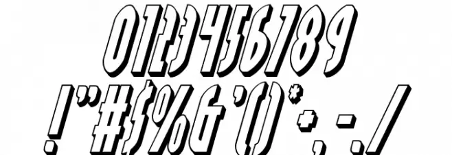 Grendel's Mother 3D Italic Font OTHER CHARS