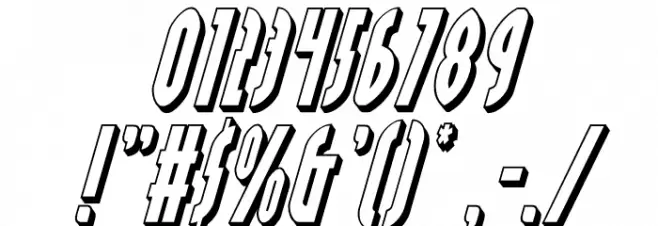 Grendel's Mother 3D Italic Font OTHER CHARS