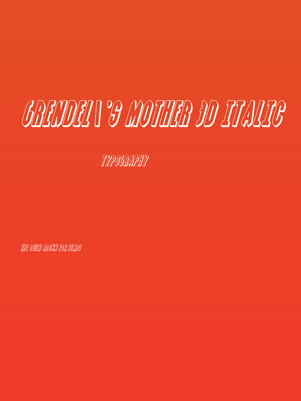 Grendel's Mother 3D Italic Poster