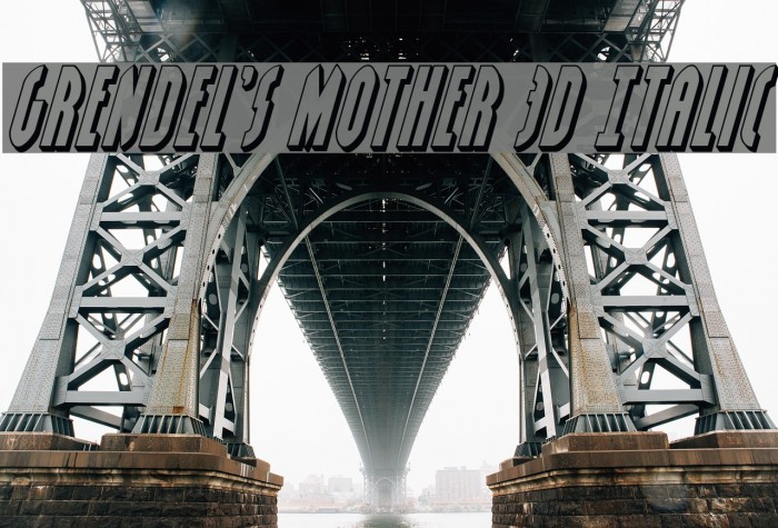 Grendel's Mother 3D Italic Font examples