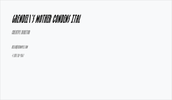 Grendel's Mother Condens Ital Business Card