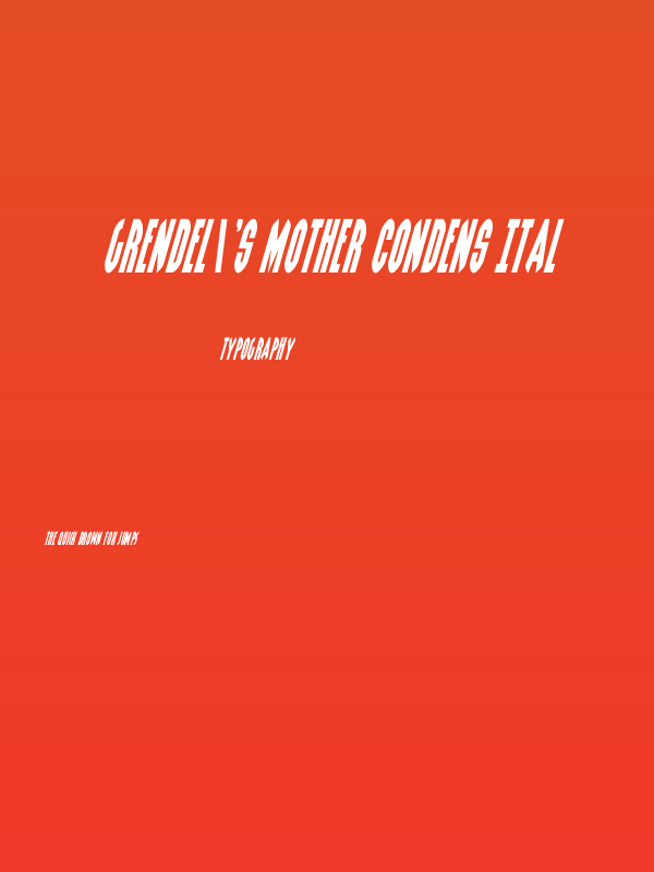Grendel's Mother Condens Ital Poster