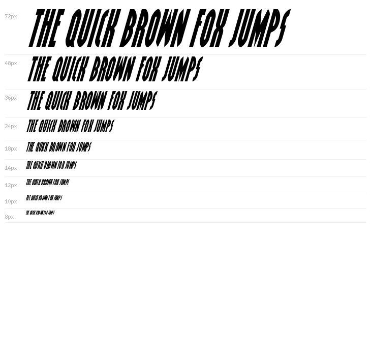 Grendel's Mother Condensed Italic Waterfall