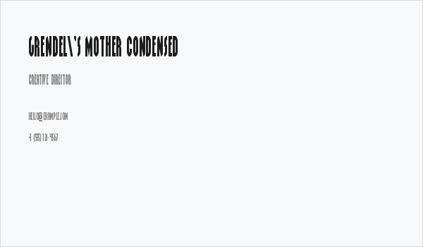 Grendel's Mother Condensed Business Card