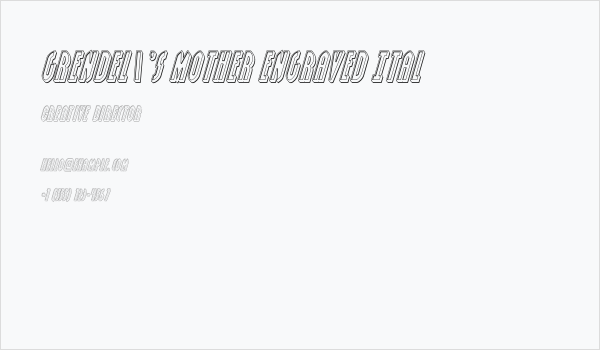 Grendel's Mother Engraved Ital Business Card