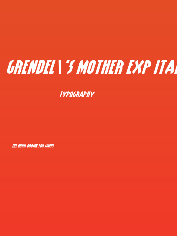Grendel's Mother Exp Italic Poster