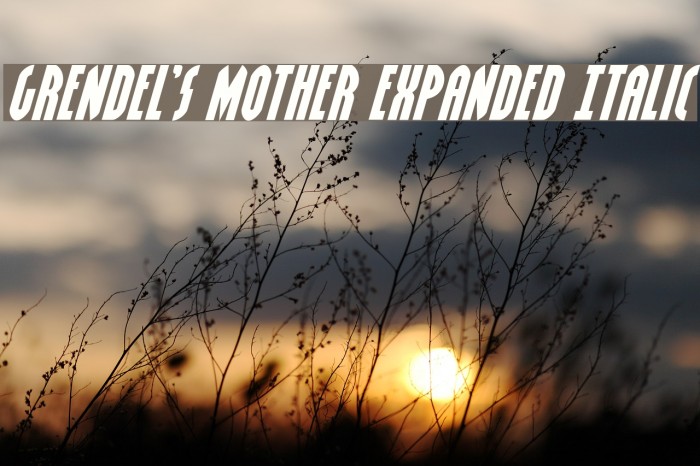 Grendel's Mother Expanded Italic Font examples