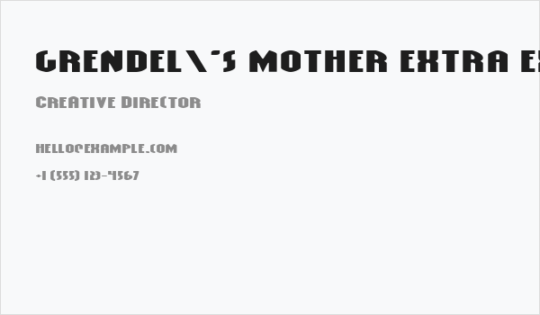 Grendel's Mother Extra Exp Business Card