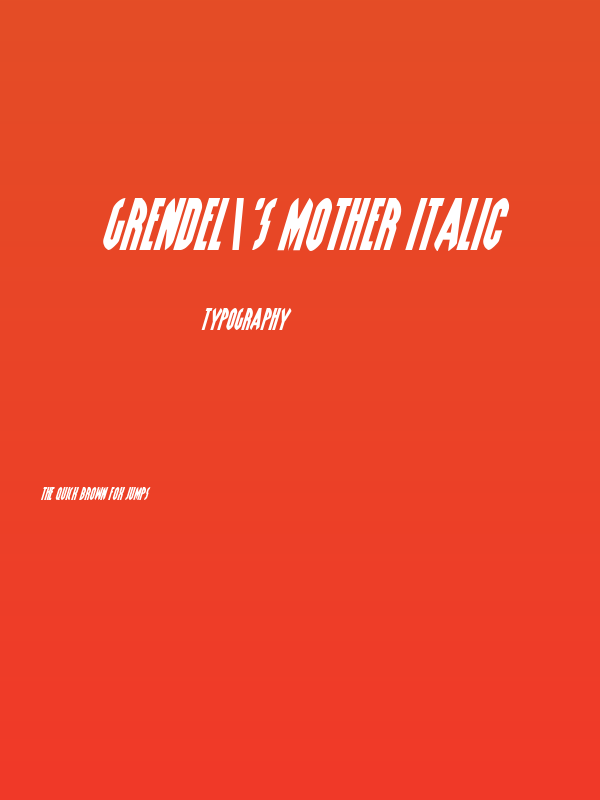 Grendel's Mother Italic Poster