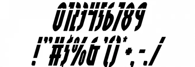 Grendel's Mother Laser Italic Font OTHER CHARS