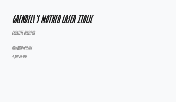 Grendel's Mother Laser Italic Business Card