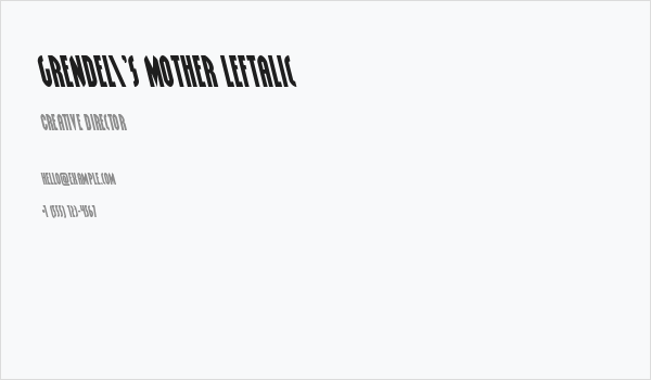 Grendel's Mother Leftalic Business Card