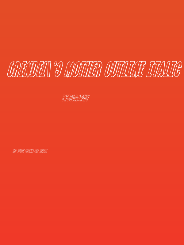 Grendel's Mother Outline Italic Poster
