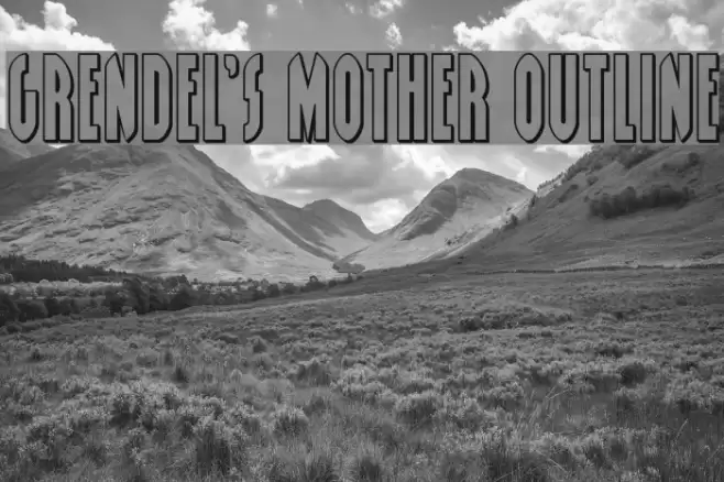 Grendel's Mother Outline Font examples