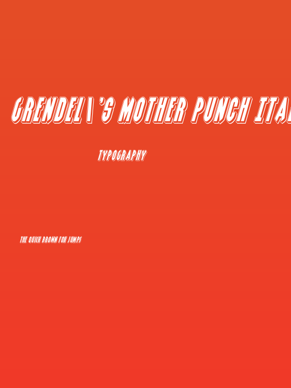 Grendel's Mother Punch Italic Poster