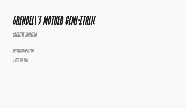 Grendel's Mother Semi-Italic Business Card