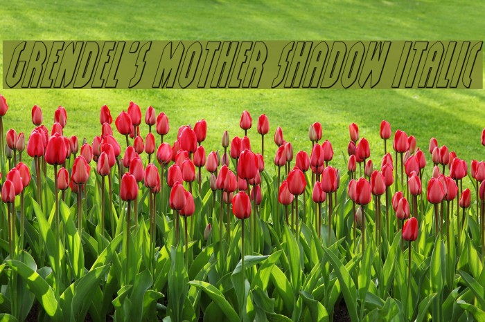 Grendel's Mother Shadow Italic Font examples