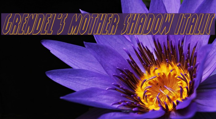 Grendel's Mother Shadow Italic Font examples