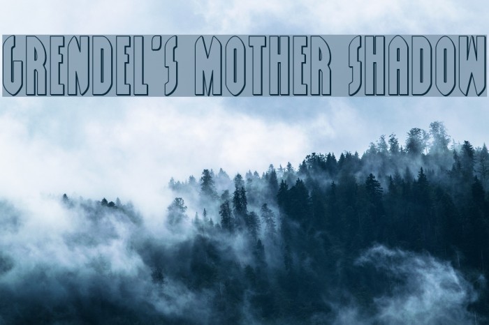 Grendel's Mother Shadow Font examples