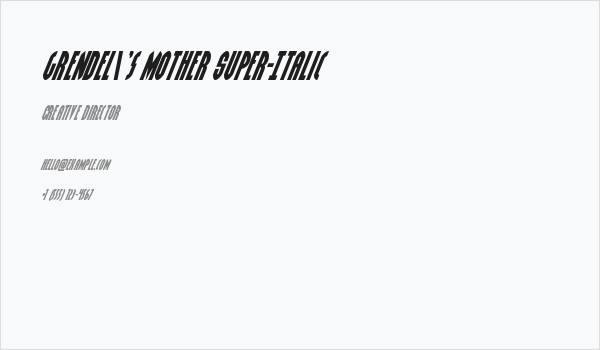 Grendel's Mother Super-Italic Business Card