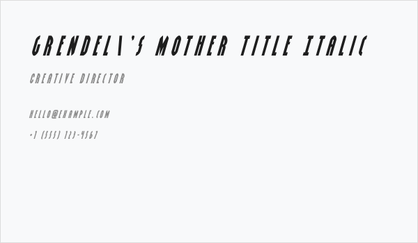 Grendel's Mother Title Italic Business Card