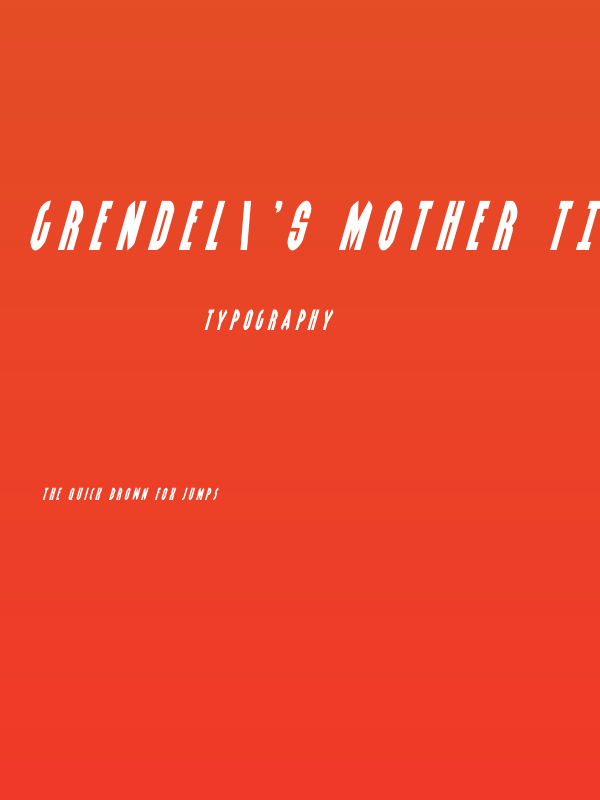 Grendel's Mother Title Italic Poster