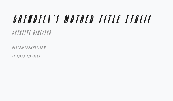 Grendel's Mother Title Italic Business Card