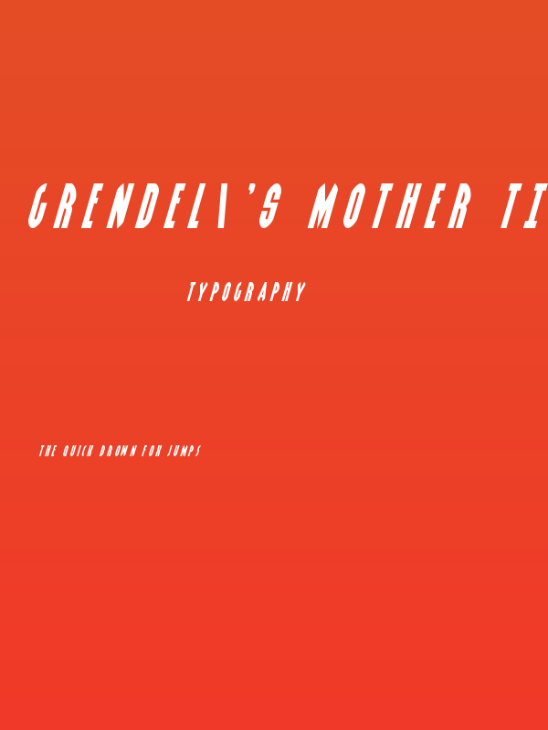 Grendel's Mother Title Italic Poster