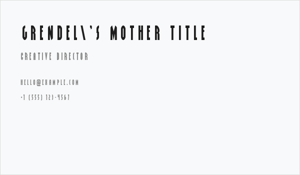 Grendel's Mother Title Business Card
