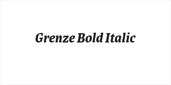 Grenze Bold Italic Logo