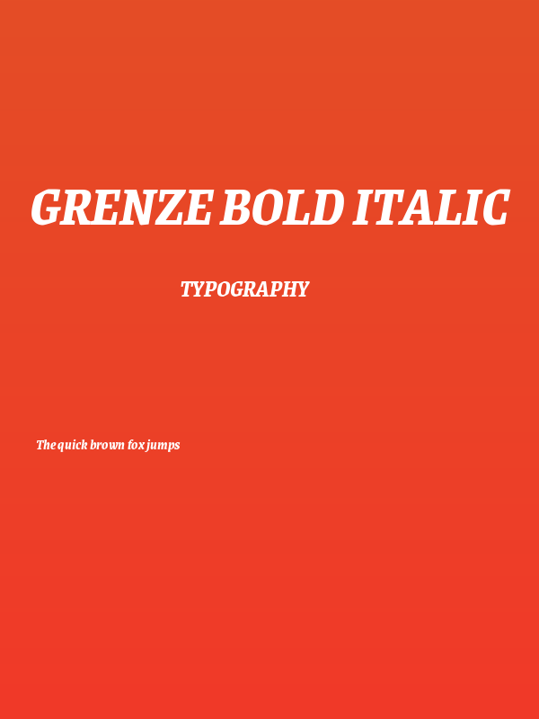 Grenze Bold Italic Poster