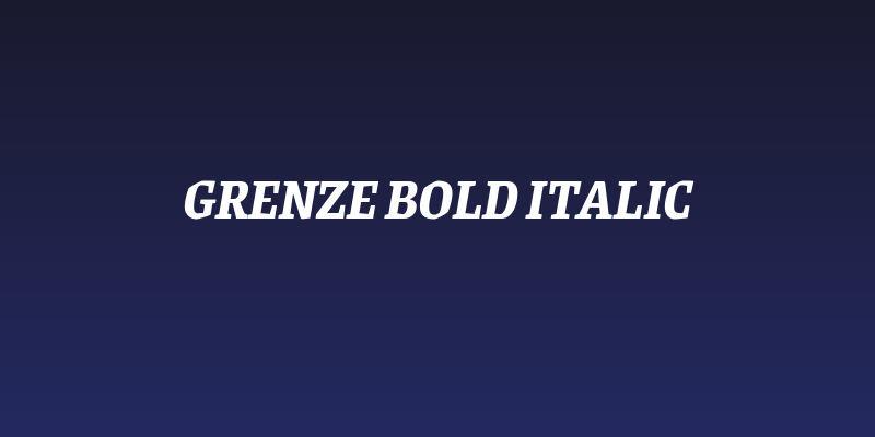 Grenze Bold Italic Social Header
