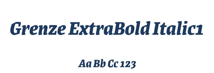 Grenze ExtraBold Italic1 Font Preview