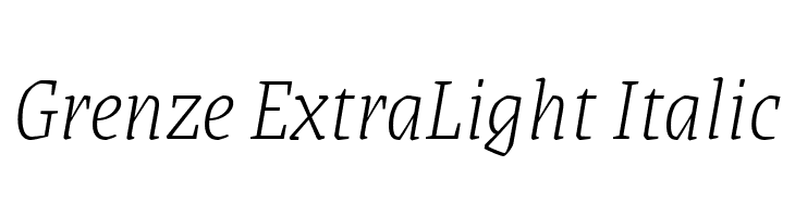 Grenze ExtraLight Italic  font caratteri gratis