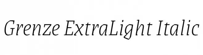 Grenze ExtraLight Italic  baixar fontes gratis