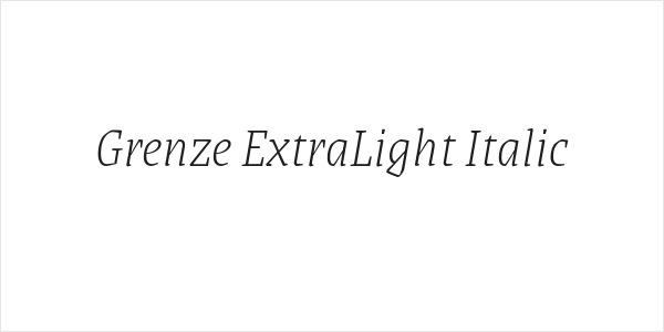 Grenze ExtraLight Italic Logo