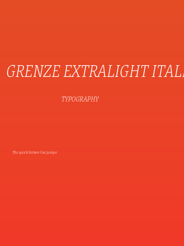 Grenze ExtraLight Italic Poster