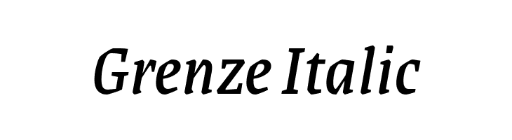 Grenze Italic Font