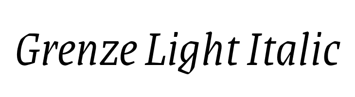 Grenze Light Italic Font