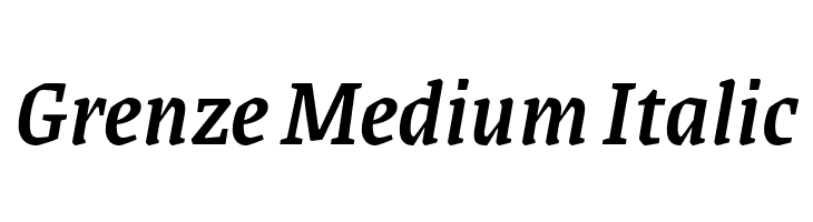 Grenze Medium Italic Font