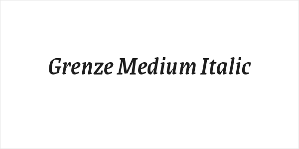 Grenze Medium Italic Logo