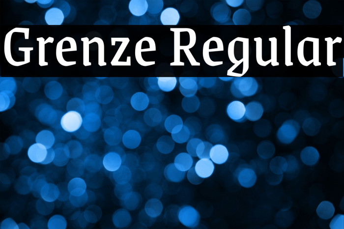 Grenze Regular Font examples