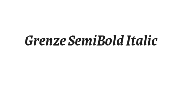 Grenze SemiBold Italic Logo