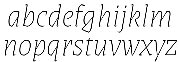 Grenze Thin Italic Font LOWERCASE