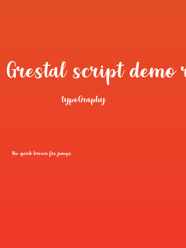 Grestal Script DEMO Regular Poster