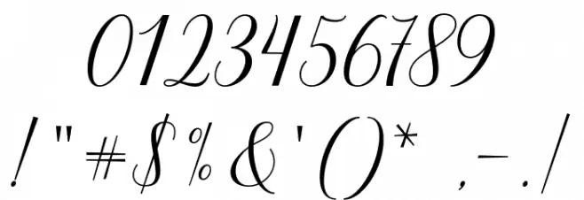 Grethania Script Font OTHER CHARS