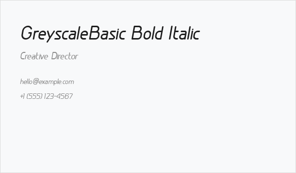 GreyscaleBasic Bold Italic Business Card