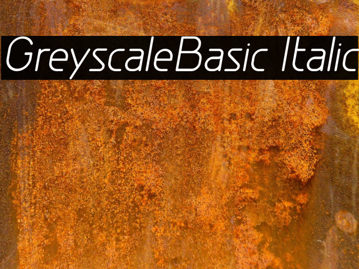 GreyscaleBasic Italic Font examples