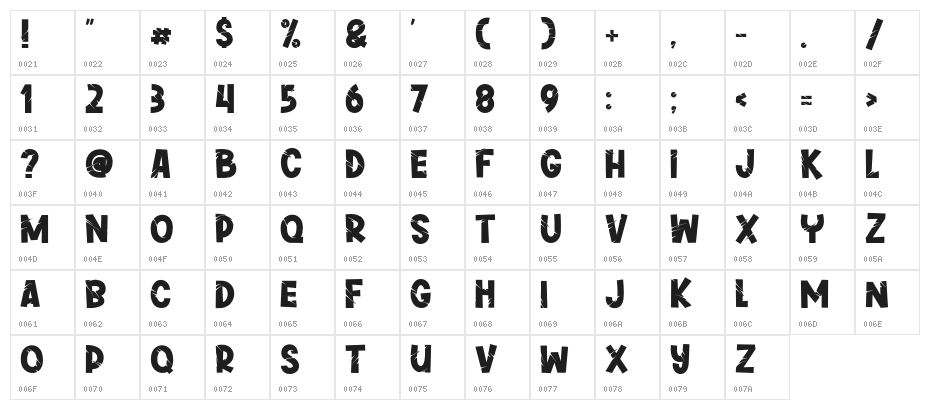Greywall Character Map